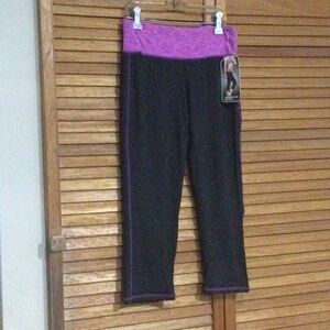 Black Leggings with Pink Waistband